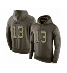 Football Mens San Francisco 49ers 13 Richie James Green Salute To Service Pullover Hoodie