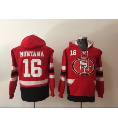 Men Nike San Francisco 49ers Joe Montana 16 NFL Winter Thick Hoodie
