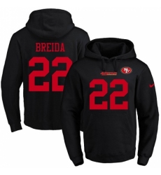 NFL Mens Nike San Francisco 49ers 22 Matt Breida Black Name Number Pullover Hoodie
