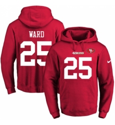 NFL Mens Nike San Francisco 49ers 25 Jimmie Ward Red Name Number Pullover Hoodie