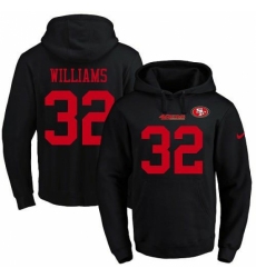 NFL Mens Nike San Francisco 49ers 32 Joe Williams Black Name Number Pullover Hoodie