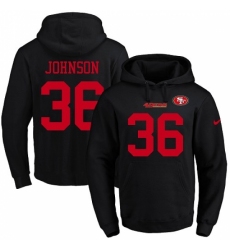 NFL Mens Nike San Francisco 49ers 36 Dontae Johnson Black Name Number Pullover Hoodie