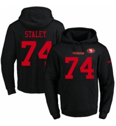 NFL Mens Nike San Francisco 49ers 74 Joe Staley Black Name Number Pullover Hoodie