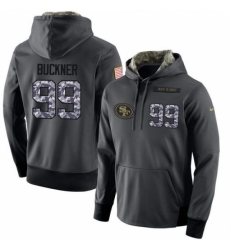 NFL Mens Nike San Francisco 49ers 99 DeForest Buckner Stitched Black Anthracite Salute to Service Player Performance Hoodie