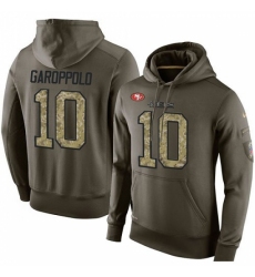 NFL Nike San Francisco 49ers 10 Jimmy Garoppolo Green Salute To Service Mens Pullover Hoodie
