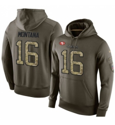 NFL Nike San Francisco 49ers 16 Joe Montana Green Salute To Service Mens Pullover Hoodie