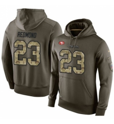 NFL Nike San Francisco 49ers 23 Will Redmond Green Salute To Service Mens Pullover Hoodie