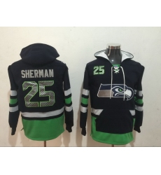 Men Nike Seattle Seahawks Richard Sherman 25 NFL Winter Thick Hoodie