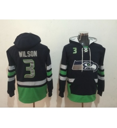 Men Nike Seattle Seahawks Russell Wilson 3 NFL Winter Thick Hoodie