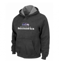 NFL Mens Nike Seattle Seahawks Authentic Logo Pullover Hoodie Dark Grey