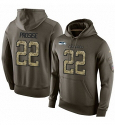 NFL Nike Seattle Seahawks 22 C J Prosise Green Salute To Service Mens Pullover Hoodie