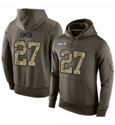 NFL Nike Seattle Seahawks 27 Tharold Simon Green Salute To Service Mens Pullover Hoodie