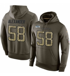 NFL Nike Seattle Seahawks 58 DJ Alexander Green Salute To Service Mens Pullover Hoodie