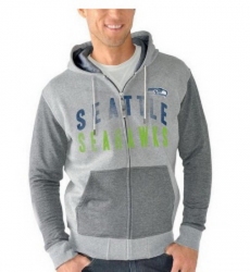 NFL Seattle Seahawks G III Sports by Carl Banks Safety Tri Blend Full Zip Hoodie Heathered Gray