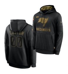 Men Custom Men Tampa Bay Buccaneers 2020 Salute To Service Black Sideline Performance Pullover Hoodie