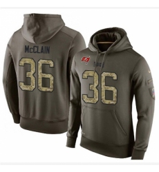 NFL Nike Tampa Bay Buccaneers 36 Robert McClain Green Salute To Service Mens Pullover Hoodie