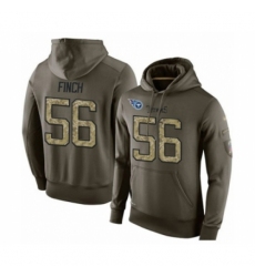 Football Mens Tennessee Titans 56 Sharif Finch Green Salute To Service Pullover Hoodie