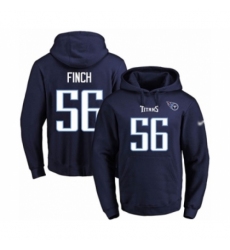 Football Mens Tennessee Titans 56 Sharif Finch Navy Blue Name Number Pullover Hoodie
