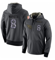 NFL Mens Nike Tennessee Titans 8 Marcus Mariota Stitched Black Anthracite Salute to Service Player Performance Hoodie