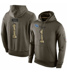 NFL Nike Tennessee Titans 1 Warren Moon Green Salute To Service Mens Pullover Hoodie