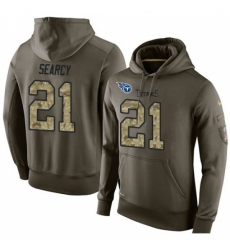 NFL Nike Tennessee Titans 21 DaNorris Searcy Green Salute To Service Mens Pullover Hoodie