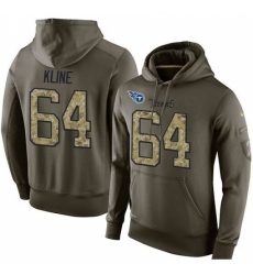 NFL Nike Tennessee Titans 64 Josh Kline Green Salute To Service Mens Pullover Hoodie