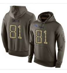 NFL Nike Tennessee Titans 81 Jonnu Smith Green Salute To Service Mens Pullover Hoodie