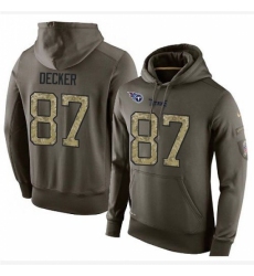 NFL Nike Tennessee Titans 87 Eric Decker Green Salute To Service Mens Pullover Hoodie