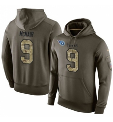 NFL Nike Tennessee Titans 9 Steve McNair Green Salute To Service Mens Pullover Hoodie
