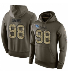 NFL Nike Tennessee Titans 98 Brian Orakpo Green Salute To Service Mens Pullover Hoodie