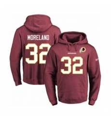 Football Mens Washington Redskins 32 Jimmy Moreland Red Name Number Pullover Hoodie