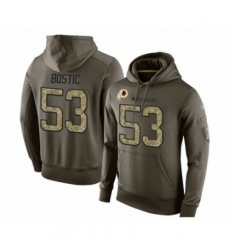 Football Mens Washington Redskins 53 Jon Bostic Green Salute To Service Pullover Hoodie