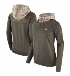 NFL Womens Atlanta Falcons Nike Olive Salute to Service Performance Pullover Hoodie