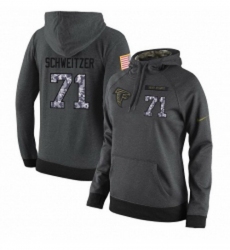 NFL Womens Nike Atlanta Falcons 71 Wes Schweitzer Stitched Black Anthracite Salute to Service Player Performance Hoodie