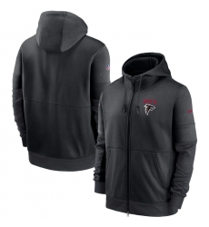 Men Atlanta Falcons Nike Sideline Impact Lockup Performance Full Zip Hoodie Black