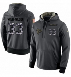 NFL Mens Nike Atlanta Falcons 33 Blidi Wreh Wilson Stitched Black Anthracite Salute to Service Player Performance Hoodie