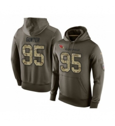 Football Arizona Cardinals 95 Rodney Gunter Green Salute To Service Mens Pullover Hoodie