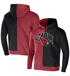 Men Arizona Cardinals Red Black Split Logo Pullover Hoodie