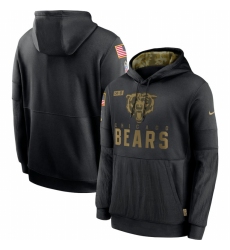 Men Chicago Bears Nike 2020 Salute to Service Sideline Performance Pullover Hoodie Black