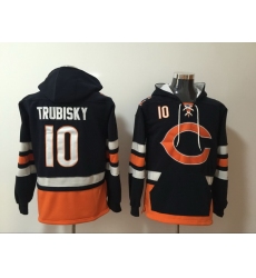 Men Nike Chicago Bears Mitchell Trubisky 10 NFL Winter Thick Hoodie