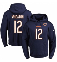 NFL Mens Nike Chicago Bears 12 Markus Wheaton Navy Blue Name Number Pullover Hoodie