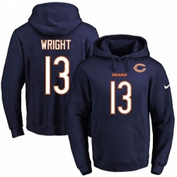 NFL Mens Nike Chicago Bears 13 Kendall Wright Navy Blue Name Number Pullover Hoodie