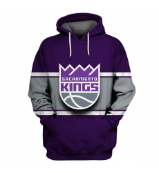Men Sacramento Kings Purple All Stitched Hooded Sweatshirt