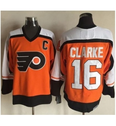 Flyers #16 Bobby Clarke OrangeBlack CCM Throwback Stitched NHL Jersey