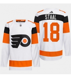 Men Philadelphia Flyers 18 Marc Staal White 2024 Stadium Series Stitched Jersey