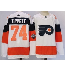 Men Philadelphia Flyers 74 Owen Tippett White 2023 2024 Stadium Series Stitched Jersey