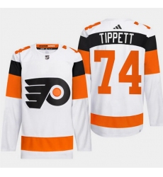Men Philadelphia Flyers 74 Owen Tippett White 2024 Stadium Series Stitched JerseyS