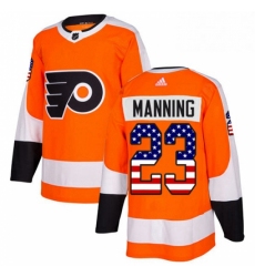 Mens Adidas Philadelphia Flyers 23 Brandon Manning Authentic Orange USA Flag Fashion NHL Jersey 