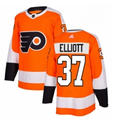 Mens Adidas Philadelphia Flyers 37 Brian Elliott Authentic Orange Home NHL Jersey 