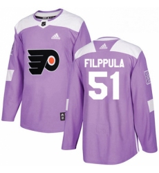 Mens Adidas Philadelphia Flyers 51 Valtteri Filppula Authentic Purple Fights Cancer Practice NHL Jersey 